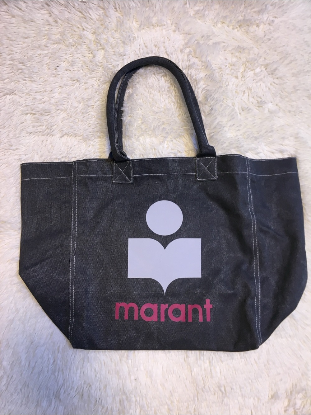 ISABEL MARANT YANKY LOGO DENIM TOTE BAG